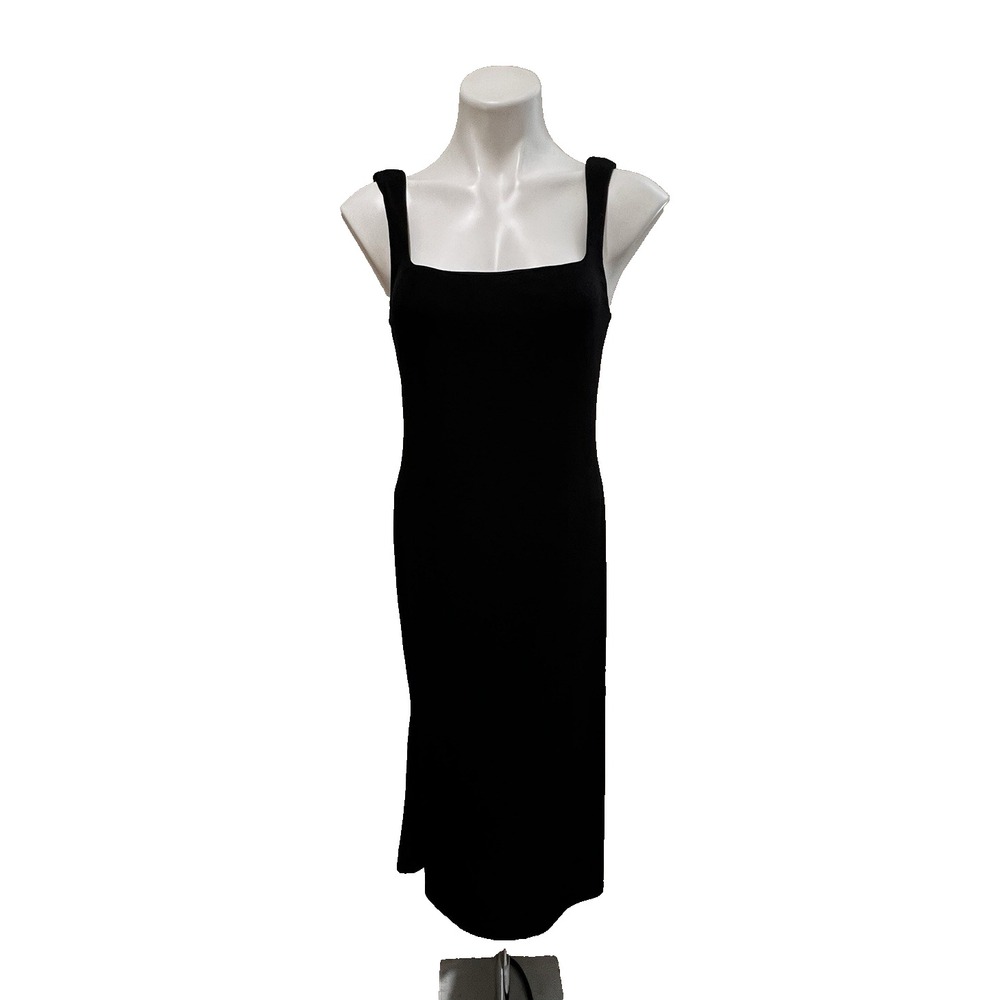 Wild Fable Black Maxi Dress M Square Neck Bodycon Shimmer Cocktail Sleeveless